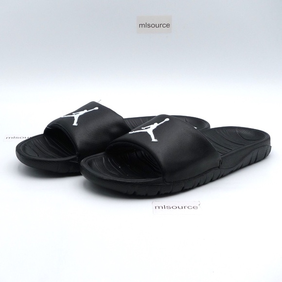 NEW Size 12 Men's Jordan Break Slide Sandals AR6374-010 Black/White - Picture 1 of 8